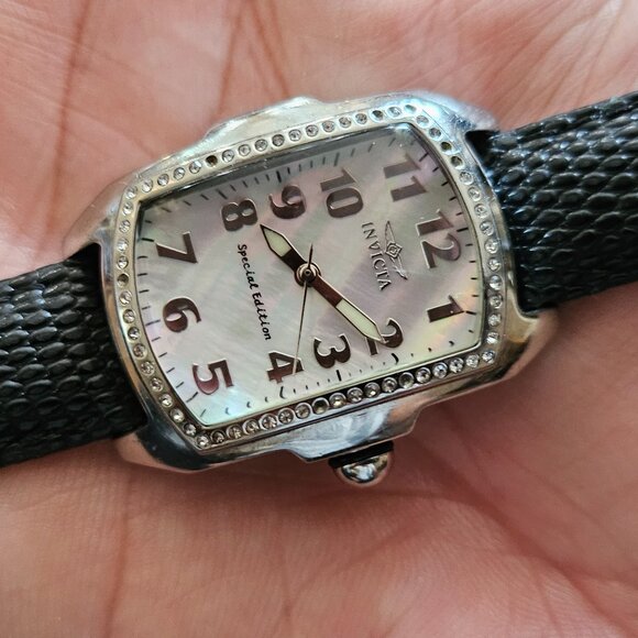 Invicta Watch Lupah Lady 20524 - Special Edition Leather Black Band MOP Face - Picture 5 of 16